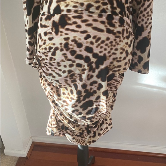 Jennifer Lopez animal print Runched medium dress - Picture 3 of 8